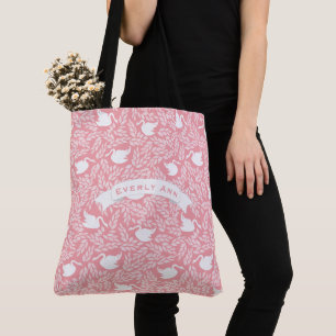 Tote Bag Motif de cygne rose et blanc