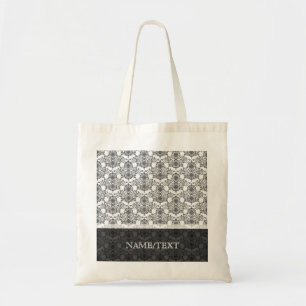 Tote Bag Motif de  de torrents géométriques noir et blanc