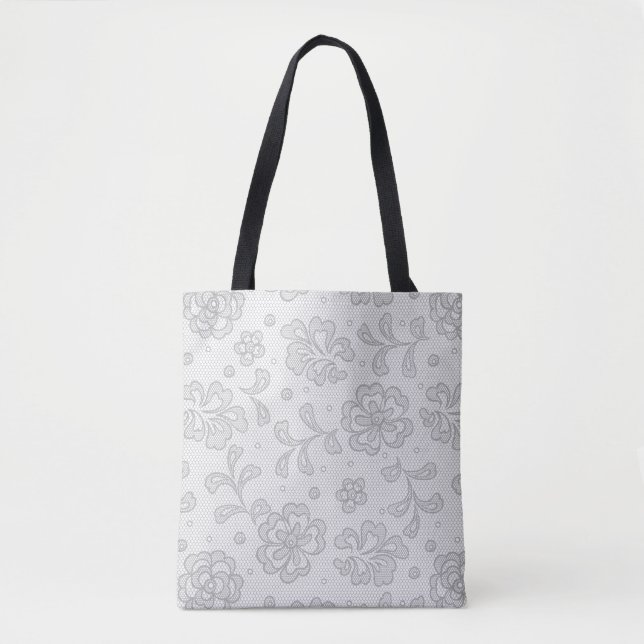 Tote Bag Motif de dentelle, cru 1 de fleur (Devant)