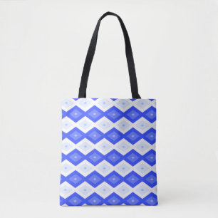 Tote Bag Motif de diamant bleu royal