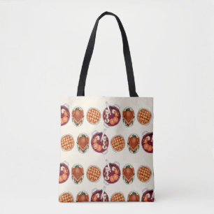 Tote Bag Motif de fête d'Action de grâce - Turquie, tarte &