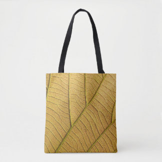 Tote Bag Motif de feuille jaune doré le matin. 