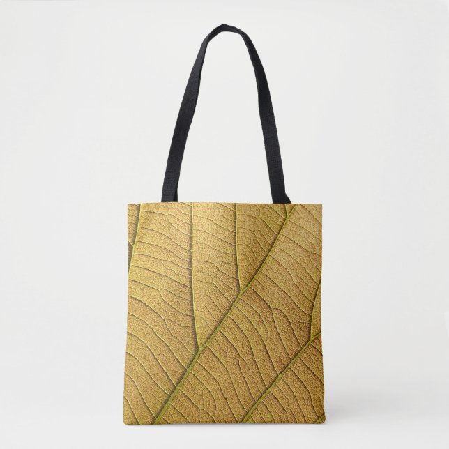 Tote Bag Motif de feuille jaune doré le matin.  (Devant)