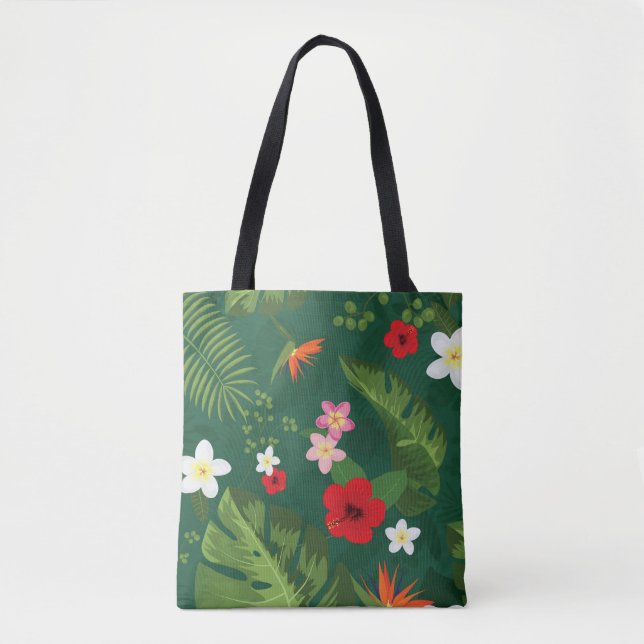 Tote Bag Motif de feuilles tropicales (Devant)
