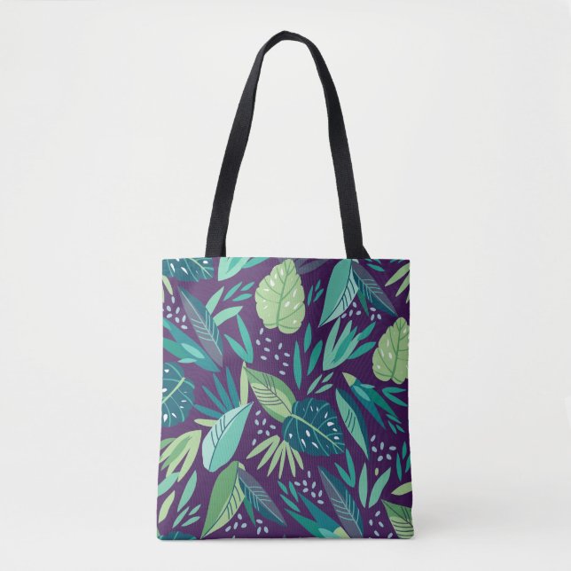 Tote Bag Motif de feuilles vertes tropicales botaniques (Devant)