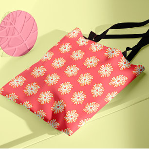 Tote Bag Motif de flamme circulaire géométrique