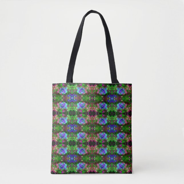 Tote Bag Motif de fleur bleu (Devant)