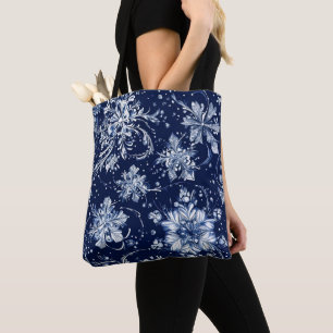 Tote Bag Motif de fleurs de neige d'hiver