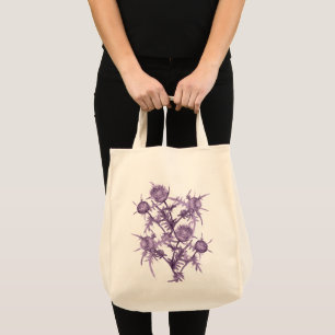 Tote Bag motif de fleurs violettes