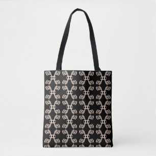 Tote Bag Motif de forme noir et beige moderne