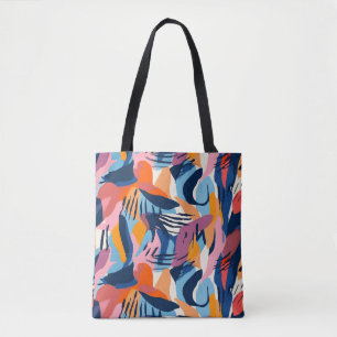 Tote Bag Motif de formes abstraites modernes et vibrantes