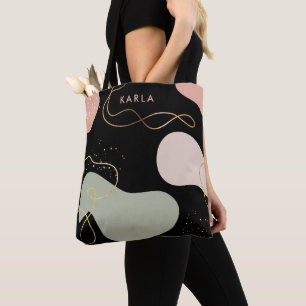 Tote Bag Motif de formes organiques géométriques Boho Abstr