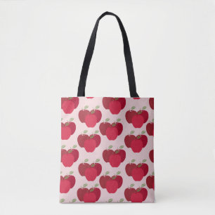 Tote Bag Motif de fruits ludiques aux pommes fraîches