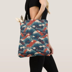 Tote Bag Motif de grande vague japonaise