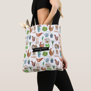 Tote Bag Motif de jardinage de ferme de coq