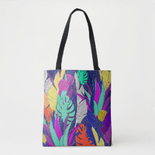 Tote Bag Motif de jungle d'été aux couleurs vives. Jungle s