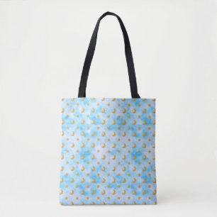 Tote Bag Motif de la lune et des étoiles