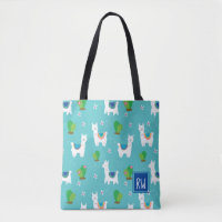 Motif de lama et de cactus de monogramme