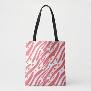 Tote Bag Motif de ligne Abstraite rose orange