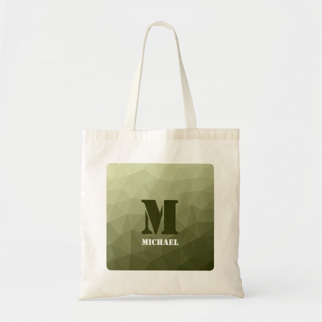 Tote Bag Motif de maille géométrique vert clair de l'armée (Devant)