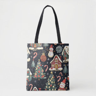 Tote Bag Motif de Noël vintage Woodland (5)
