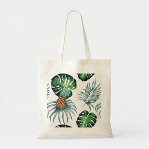 Tote Bag Motif de palmier de jungle à l'aquarelle tropicale