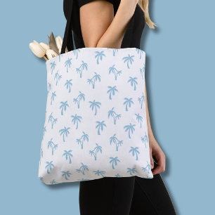 Tote Bag Motif de palmier tropical bébé bleu