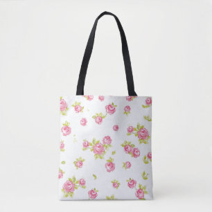 Tote Bag Motif de papier peint d'élégance des roses roses