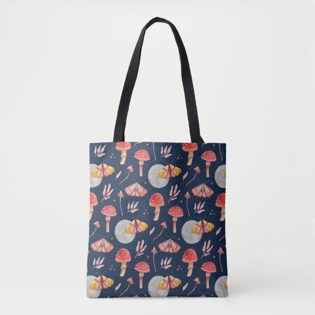Tote Bag Motif de papillon magique et de champignons. Soiré (Devant)