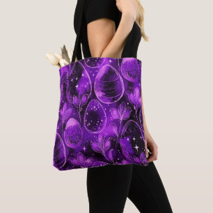 Tote Bag Motif de Pâques gothique violet