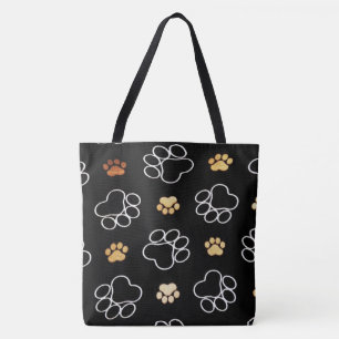 Tote Bag Motif de pattes de chien
