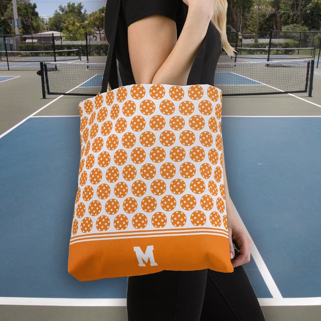 Tote Bag Motif de Pickleball Orange (Créateur téléchargé)