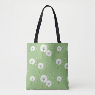 Tote Bag Motif de pissenlit sur l'arrière - plan vert
