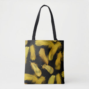 Tote Bag Motif de plumes jaunes