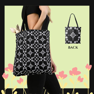 Tote Bag Motif de points Bokeh monochromes abstraits
