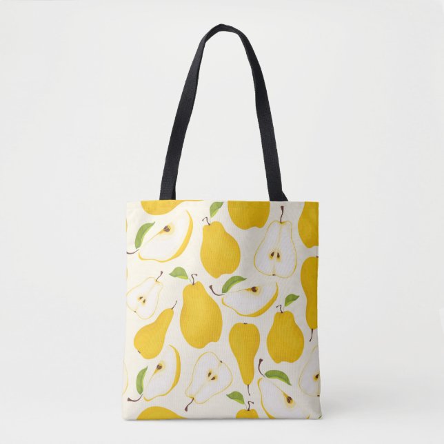 Tote Bag Motif de poire sans joint. Différentes poires frui (Devant)