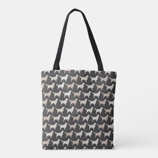 Tote Bag Motif de silhouettes de golden retriever (Dos)
