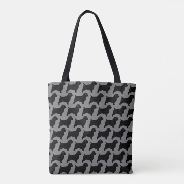 Tote Bag Motif de silhouettes de Norfolk Terrier (Dos)