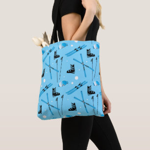 Tote Bag Motif de ski Skis Lunettes de protection Poteaux e