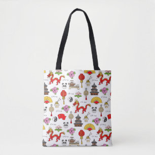 Tote Bag Motif de symboles de la Chine