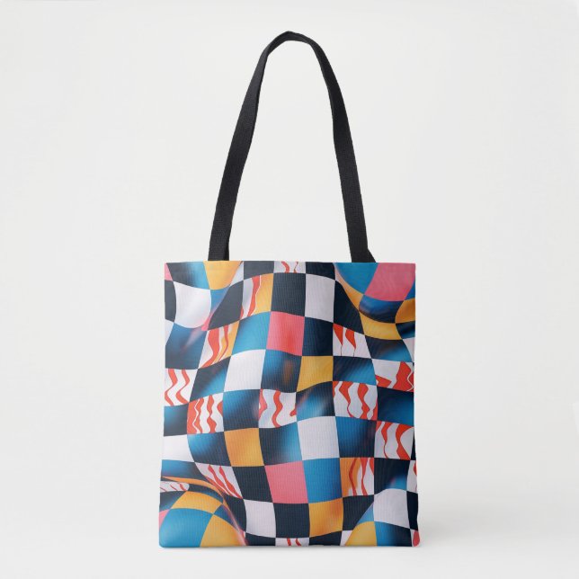 Tote Bag Motif de tableau de bord d'ondulation 3D dynamique (Devant)
