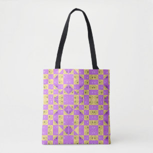 Tote Bag Motif de tableau de bord en or violet