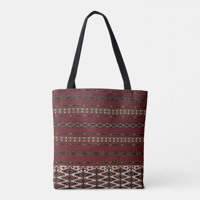 Tote Bag Motif de tapis turkmène Fourre-tout (Dos)