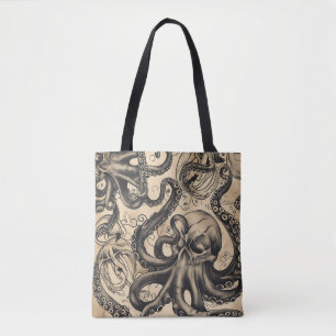 Tote Bag Motif de tatouage tatouage octopus carrelé