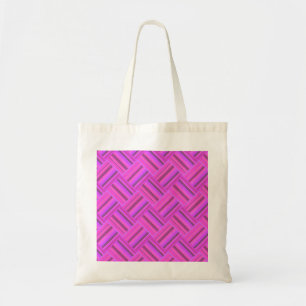 Tote Bag Motif de tissage en diagonale à rayures roses