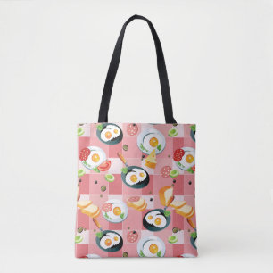 Tote Bag Motif de tomate et d'oeufs au plat