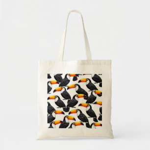 Tote Bag Motif de Toucan Tropical avec des Becs Orange Clai