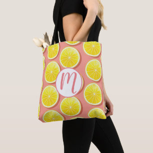 Tote Bag Motif de tranches de citron d'été