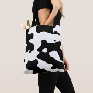 Tote Bag Motif de vache noir et blanc
