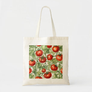 Tote Bag Motif de vigne de tomate à l'aquarelle Jardin bo